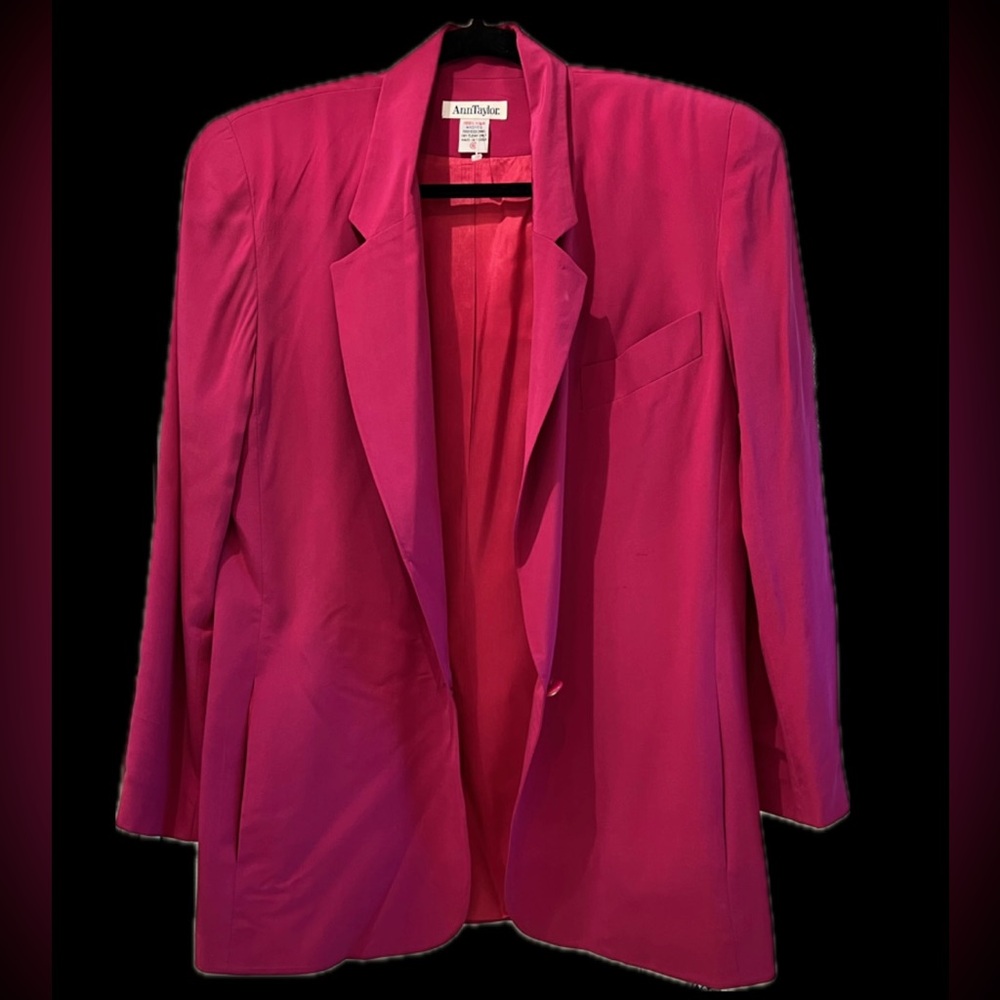 Vintage AnnTaylor Silk Magenta Blazer